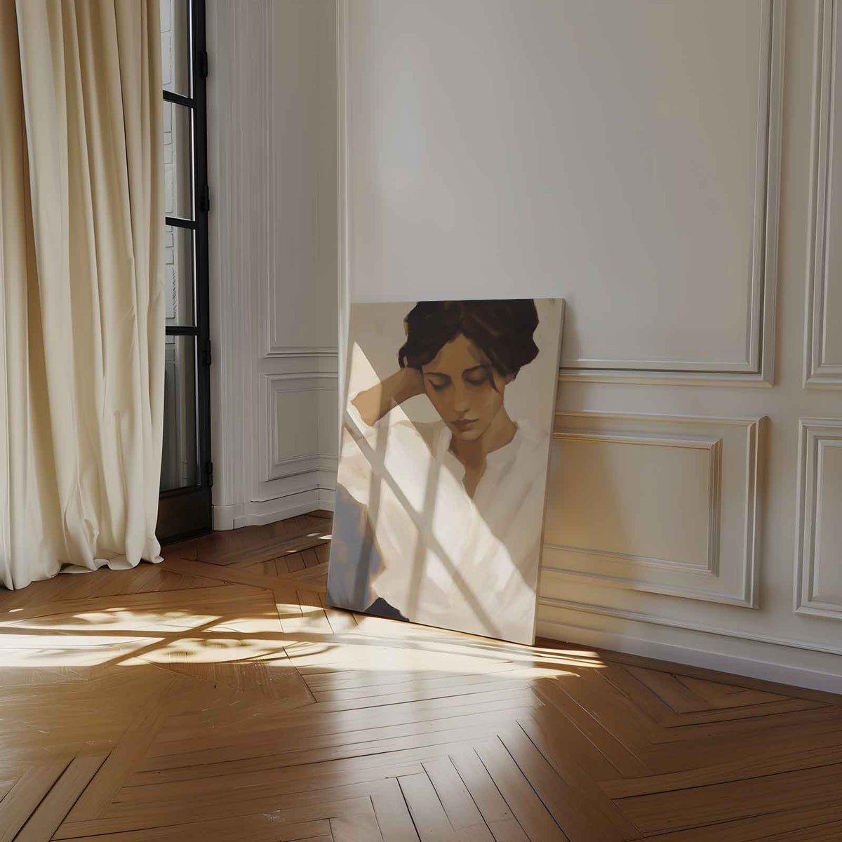 Vredige Overpeinzing – staand kunstwerk voor modern interieur