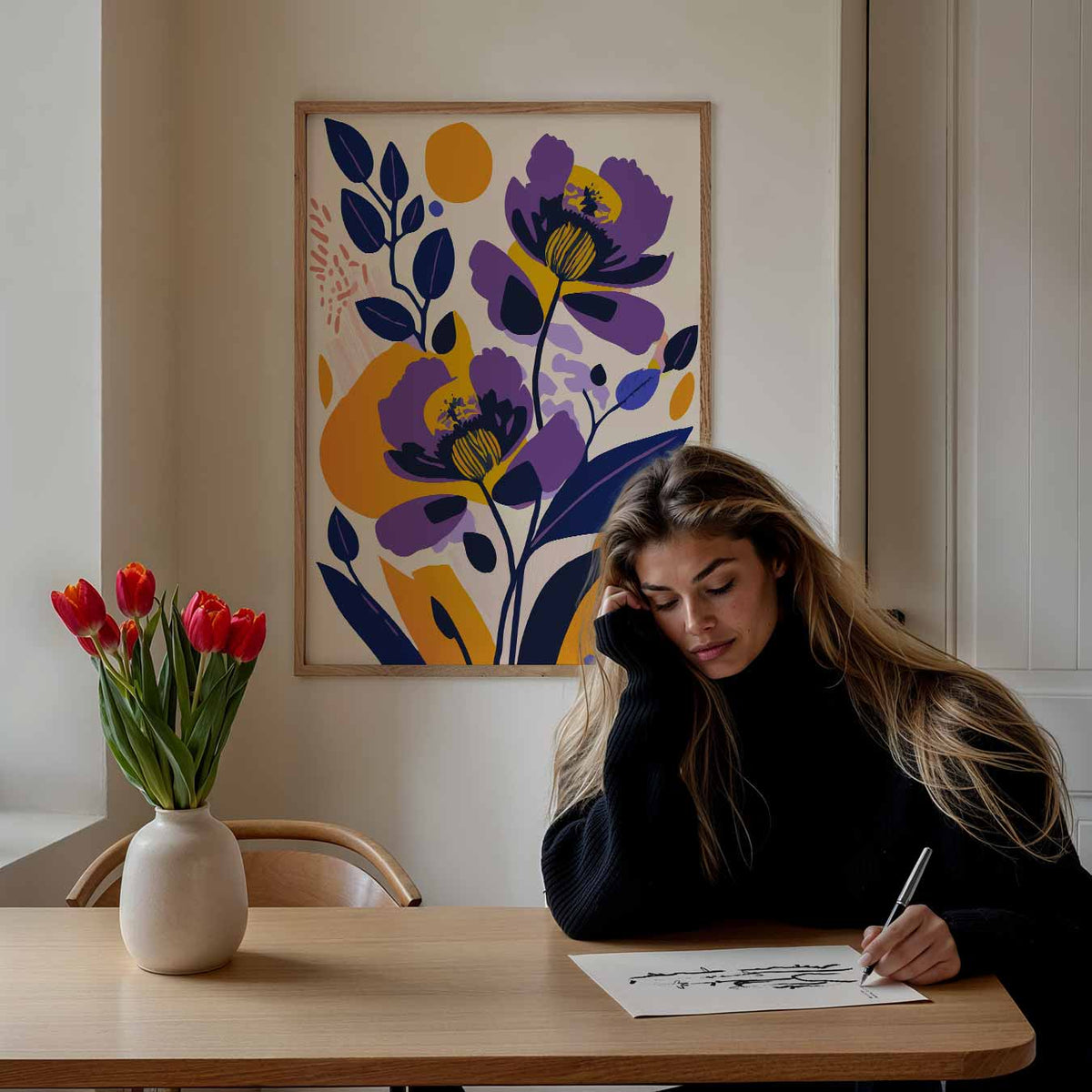 Vrolijke Bloemendroom – bloemen poster als moderne staande wanddecoratie