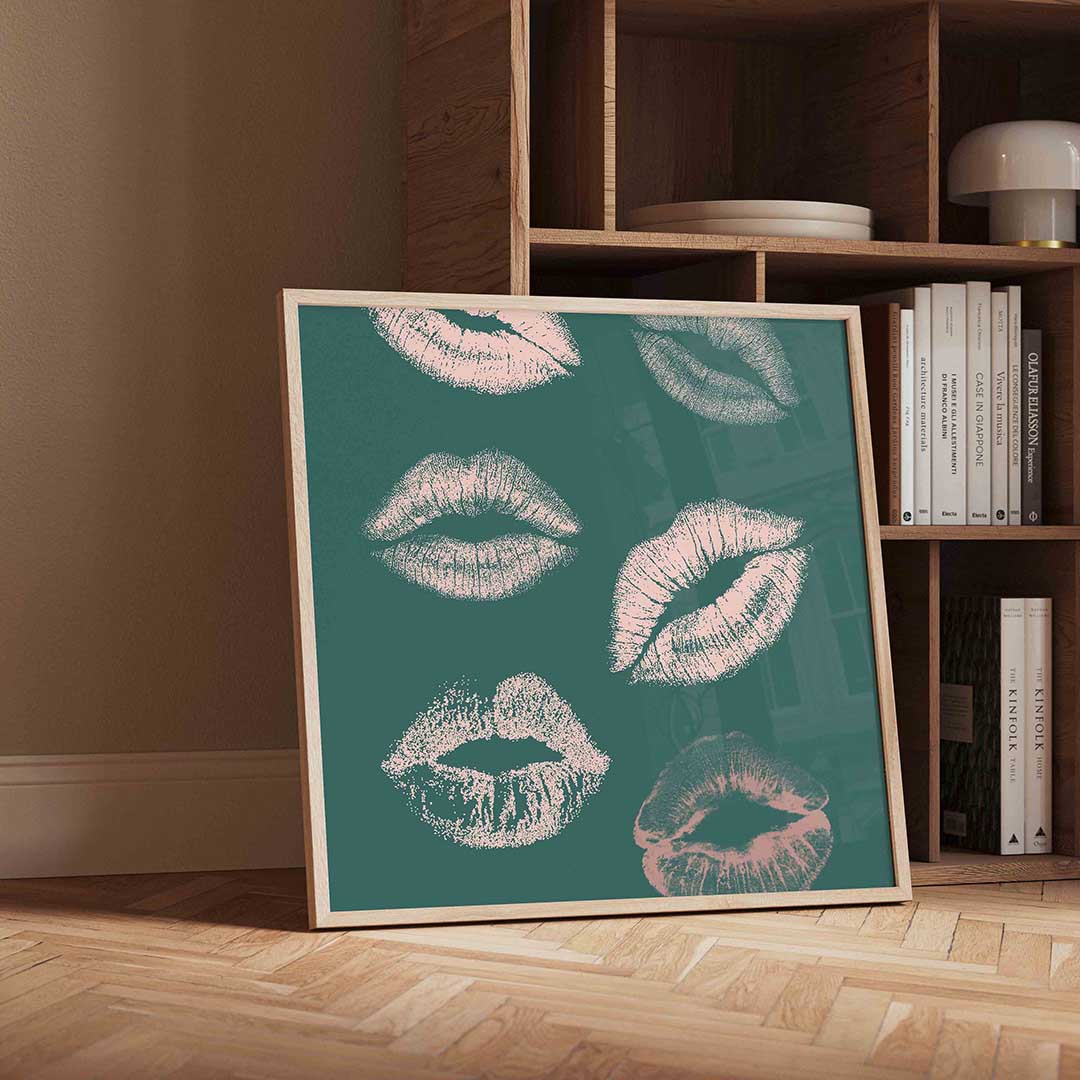 Lipafdrukken – vierkante Pop Art wanddecoratie van WallArtistic