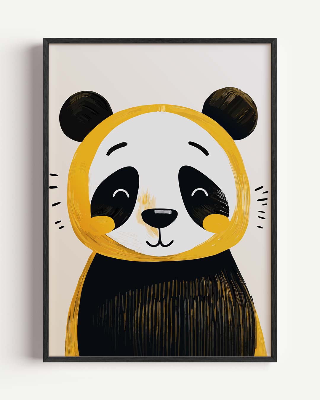 Vrolijke Panda Illustratie – kids portret poster als wanddecoratie