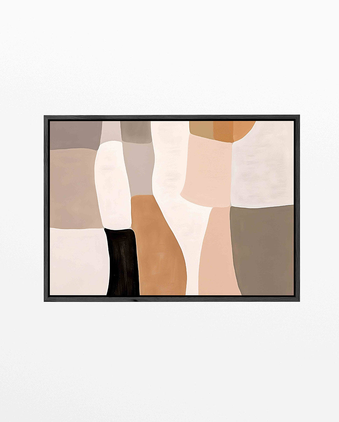 Organische vormen compositie – Bruin – liggend abstract kunstwerk