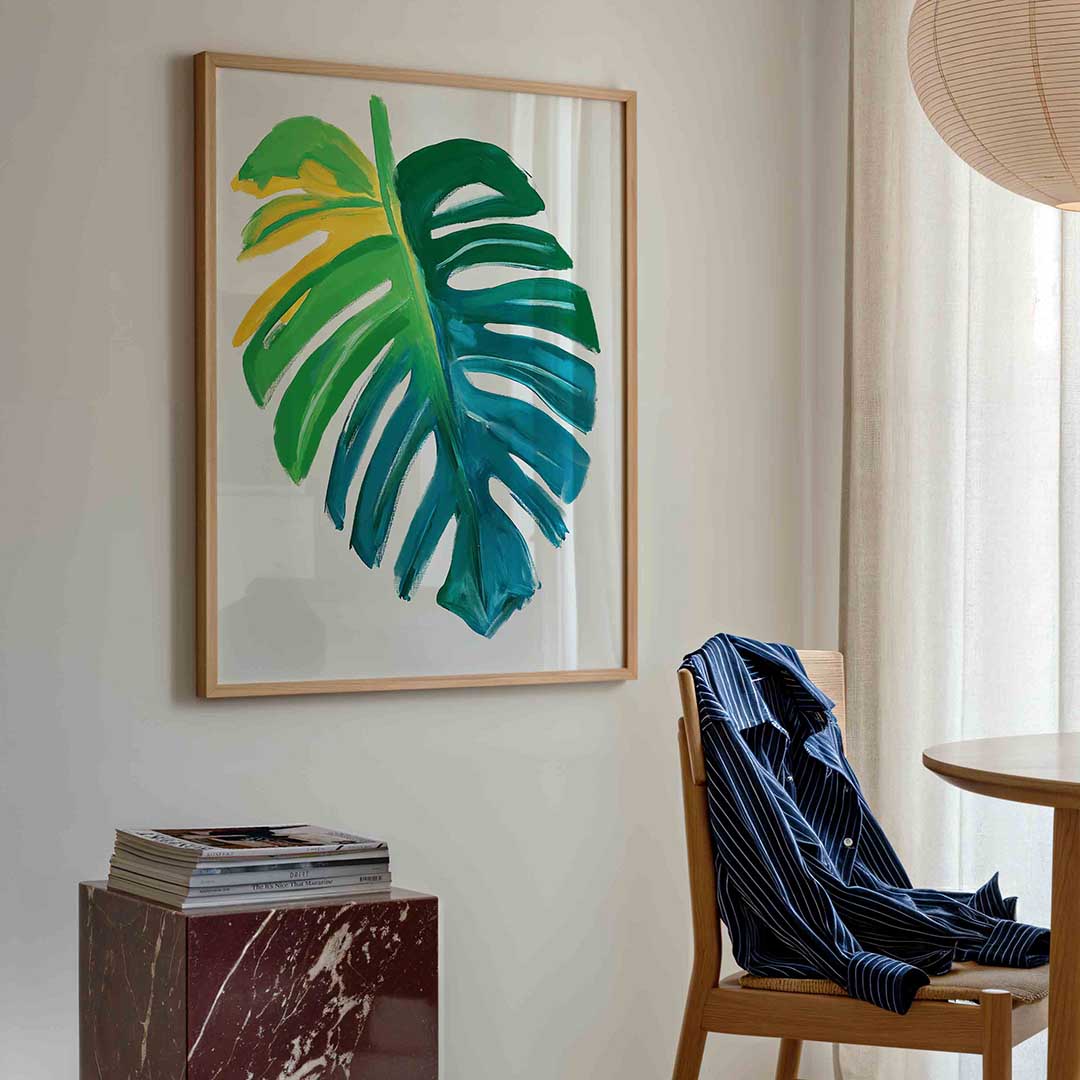 Gekleurde blad – bloemen poster in staand formaat
