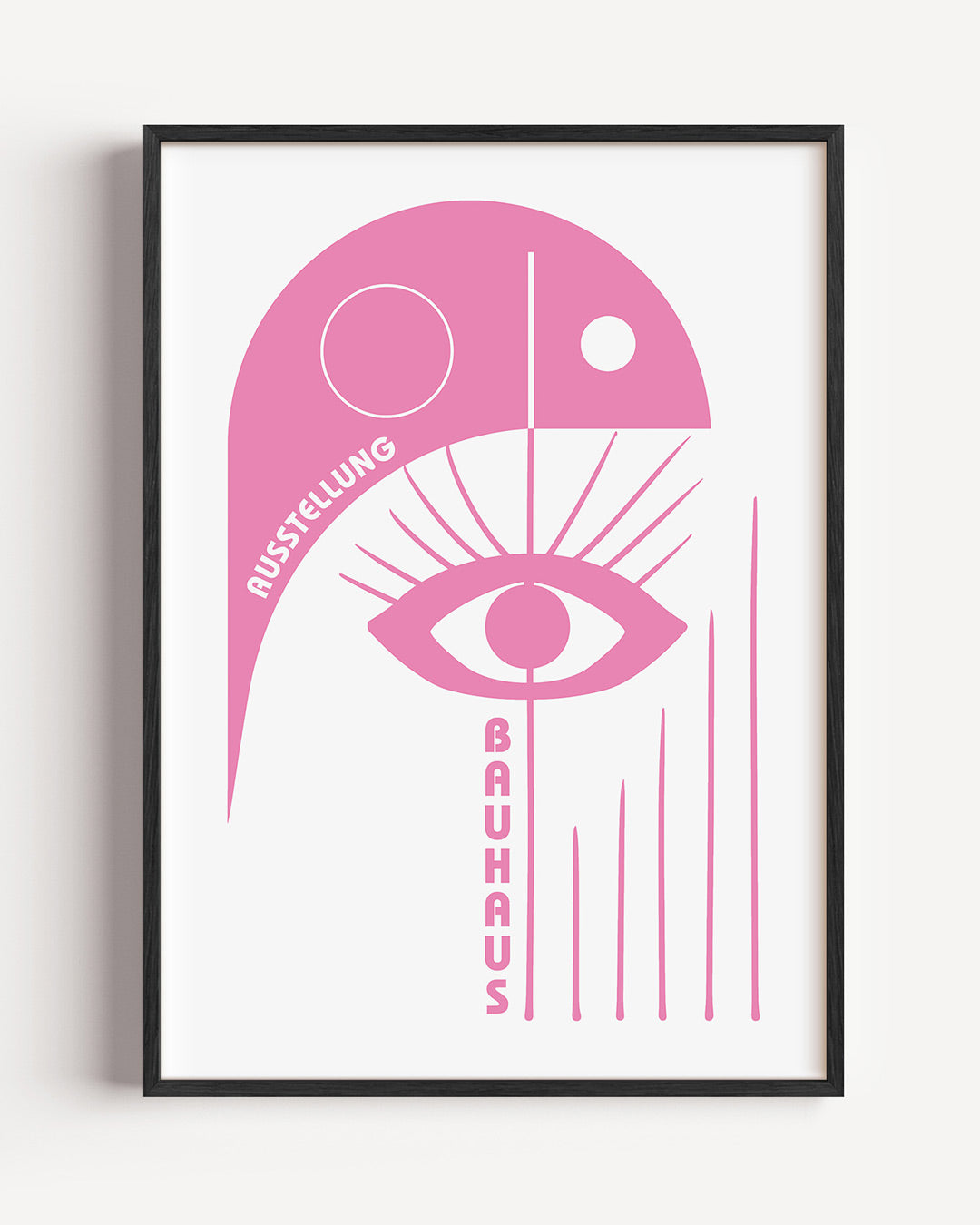 Oog en lijnen – staande Bauhaus poster als wanddecoratie