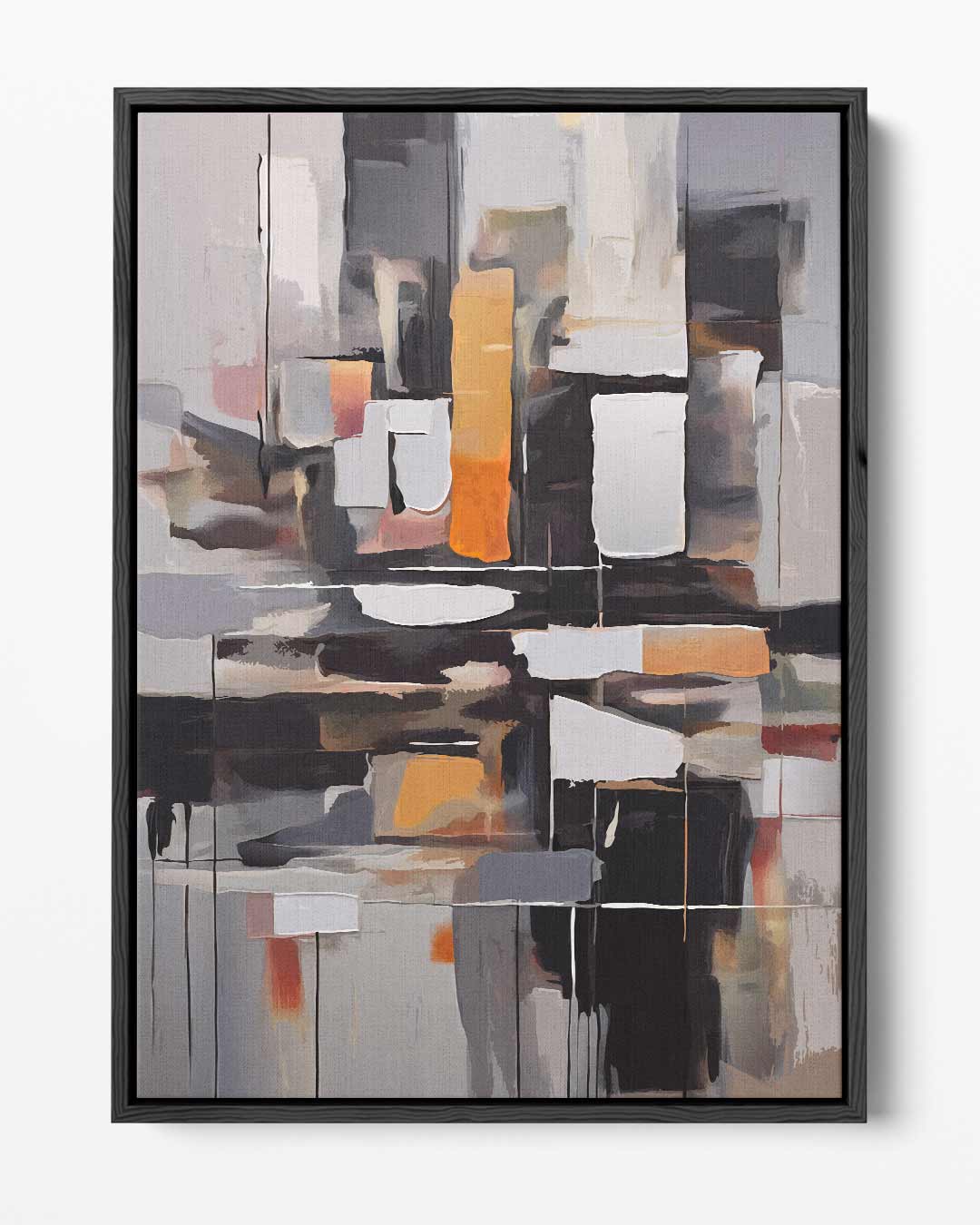 Moderne Abstractie in Diepe Tinten – portret kunstwerk als wanddecoratie