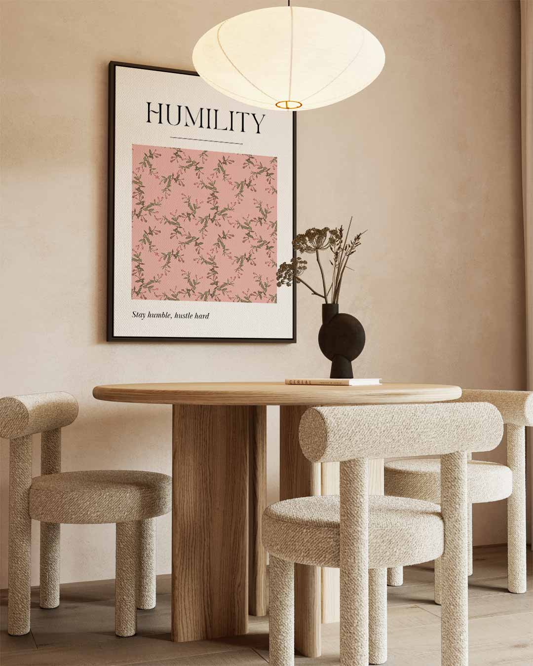 Humility Bloemenkunst – kunstwerk met zwarte baklijst