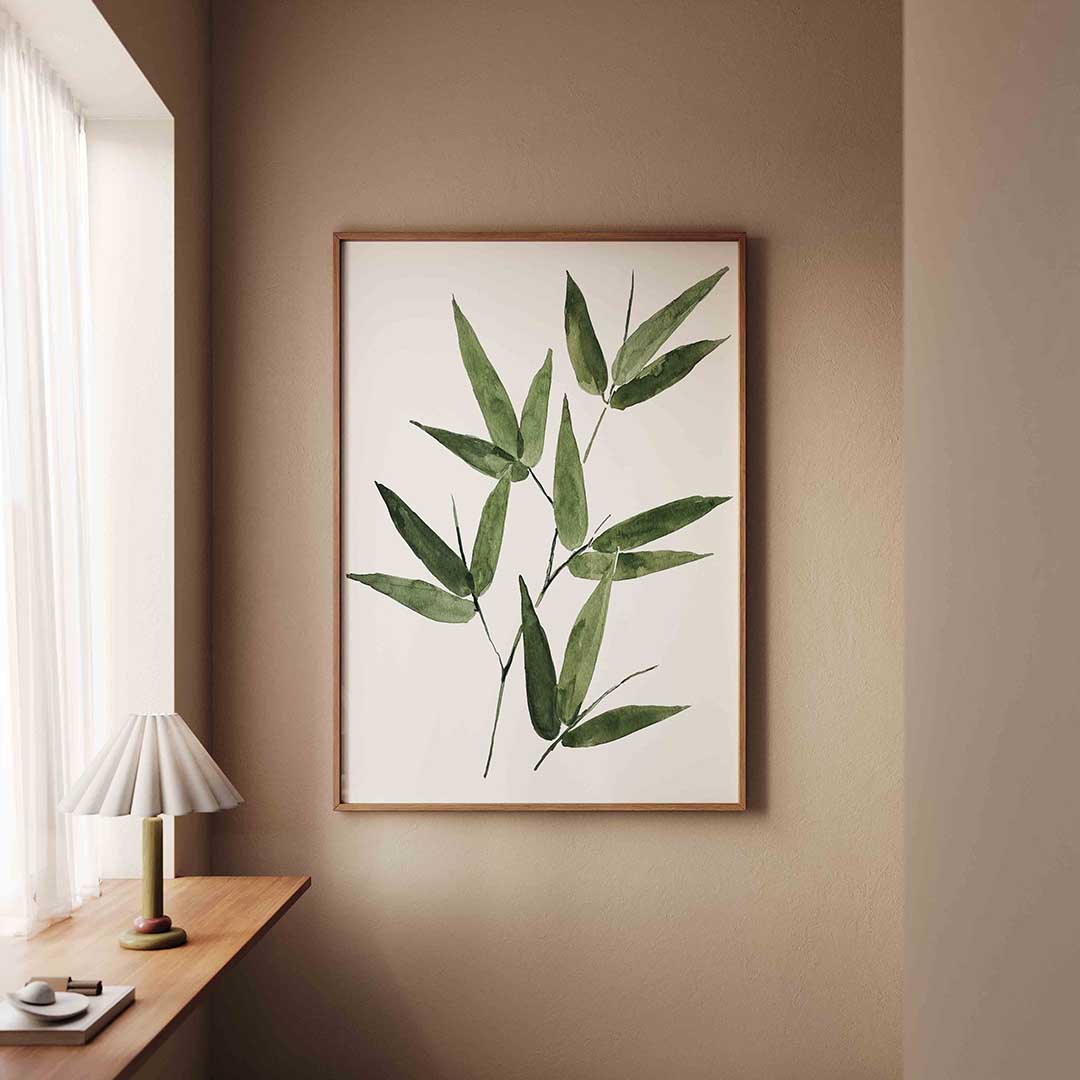 Bamboe bladeren – staande jungle wanddecoratie van WallArtistic