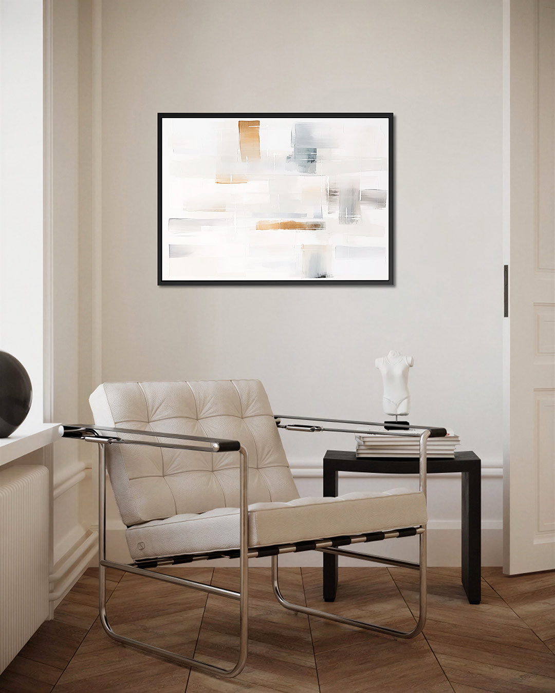Lichte geometrische compositie – Subtiele – kunstwerk op canvas, dibond of plexiglas