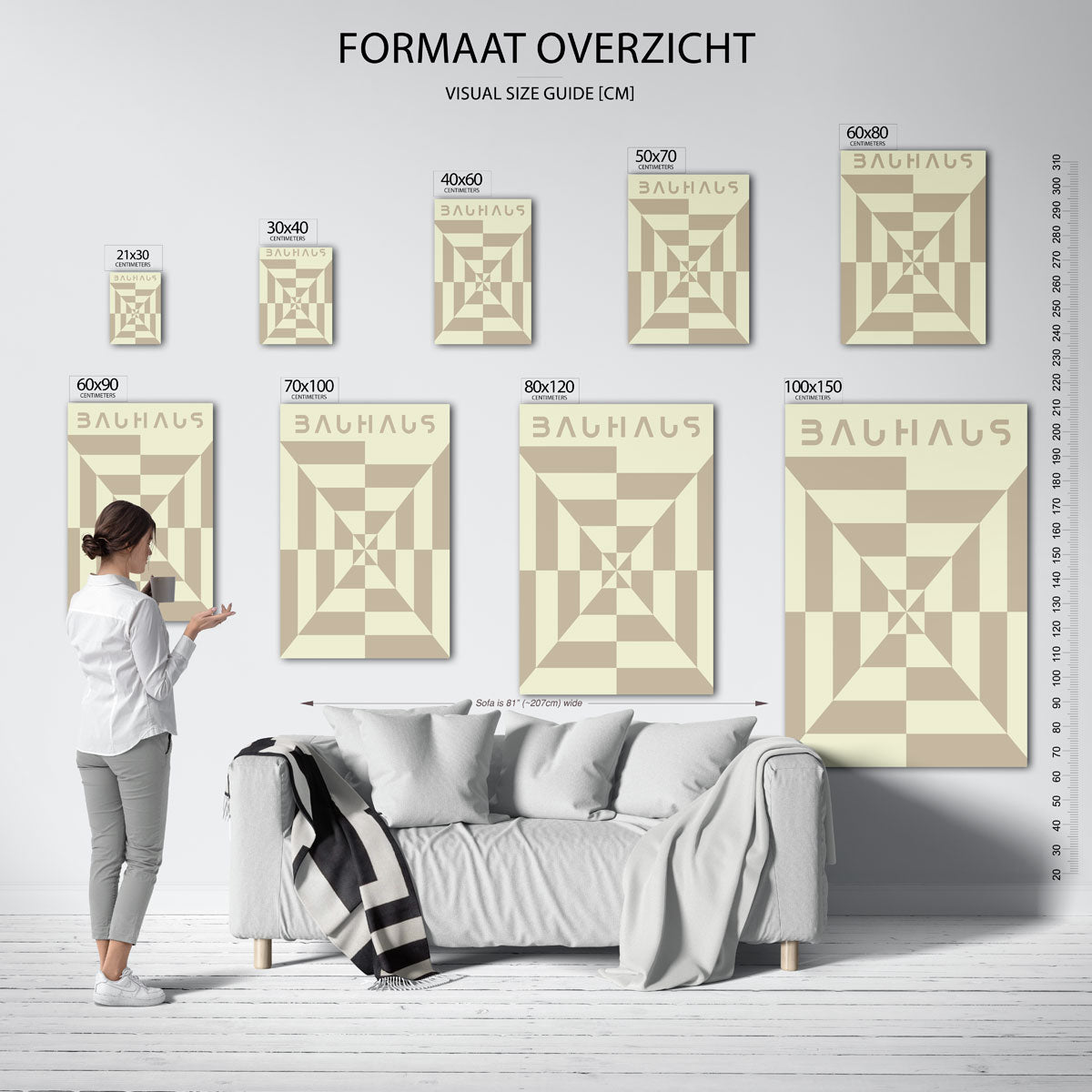 Vorm en balans – geometrische poster in Bauhaus-stijl van WallArtistic