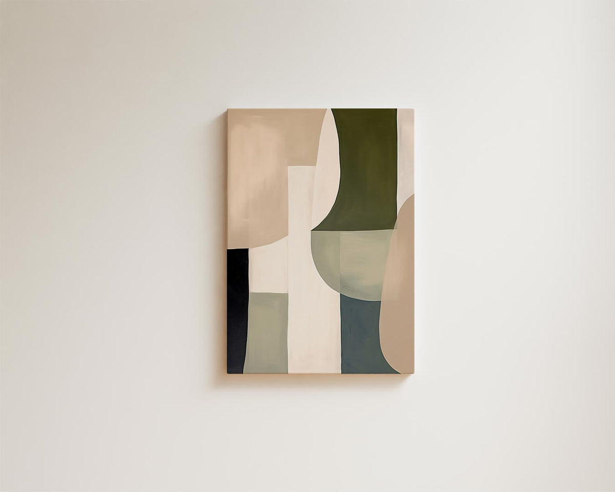 Abstracte Harmonie in Aardetinten – portret kunstwerk als wanddecoratie, afbeelding 15