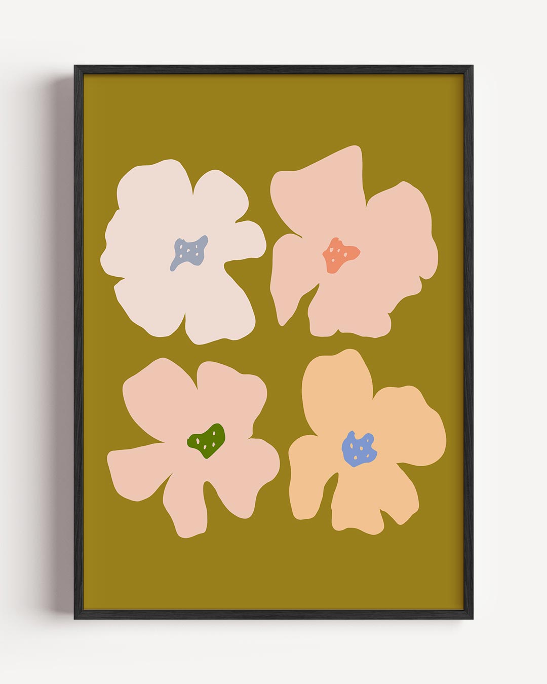 Bloemenpracht in Pastel – bloemen portret poster als wanddecoratie