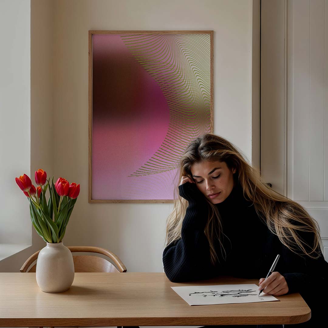 Abstracte Zachte Kleuren – staande muurposter met kleurrijke abstracte vormen