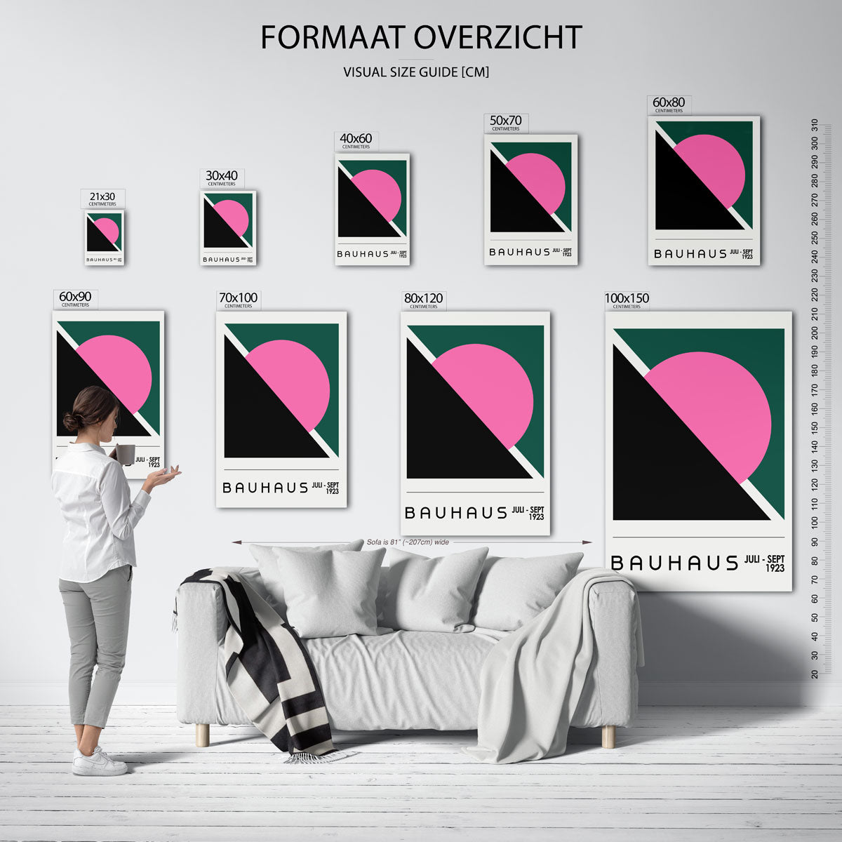 Vormen en vlaken – geometrische poster in Bauhaus-stijl van WallArtistic