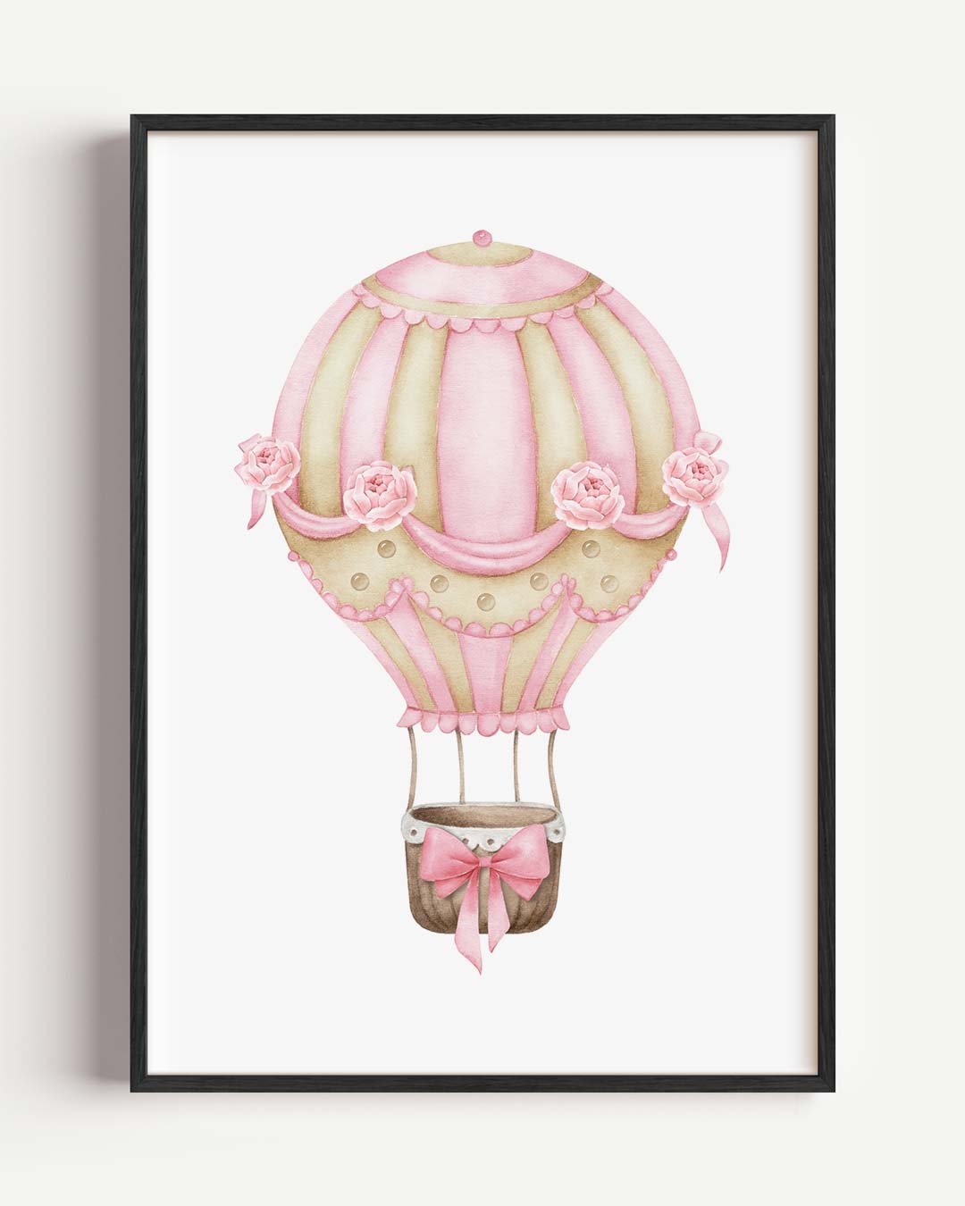 Romantische Luchtballon – kids portret poster als wanddecoratie