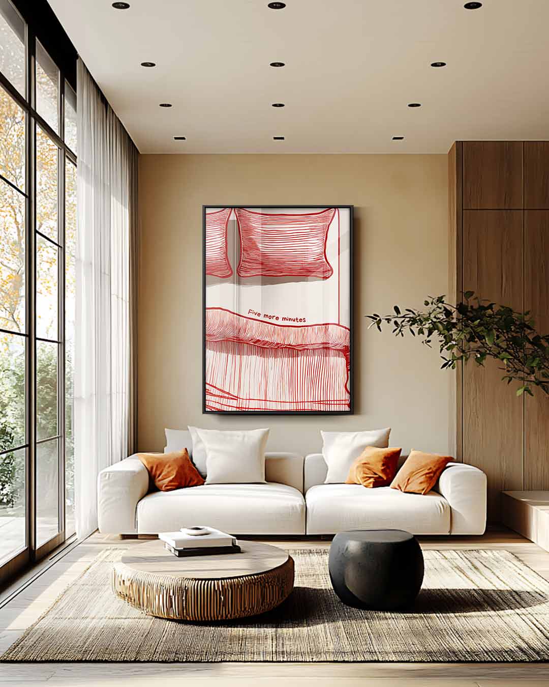 Nog Vijf Minuutjes – staande wandkunst voor woonkamer of interieur