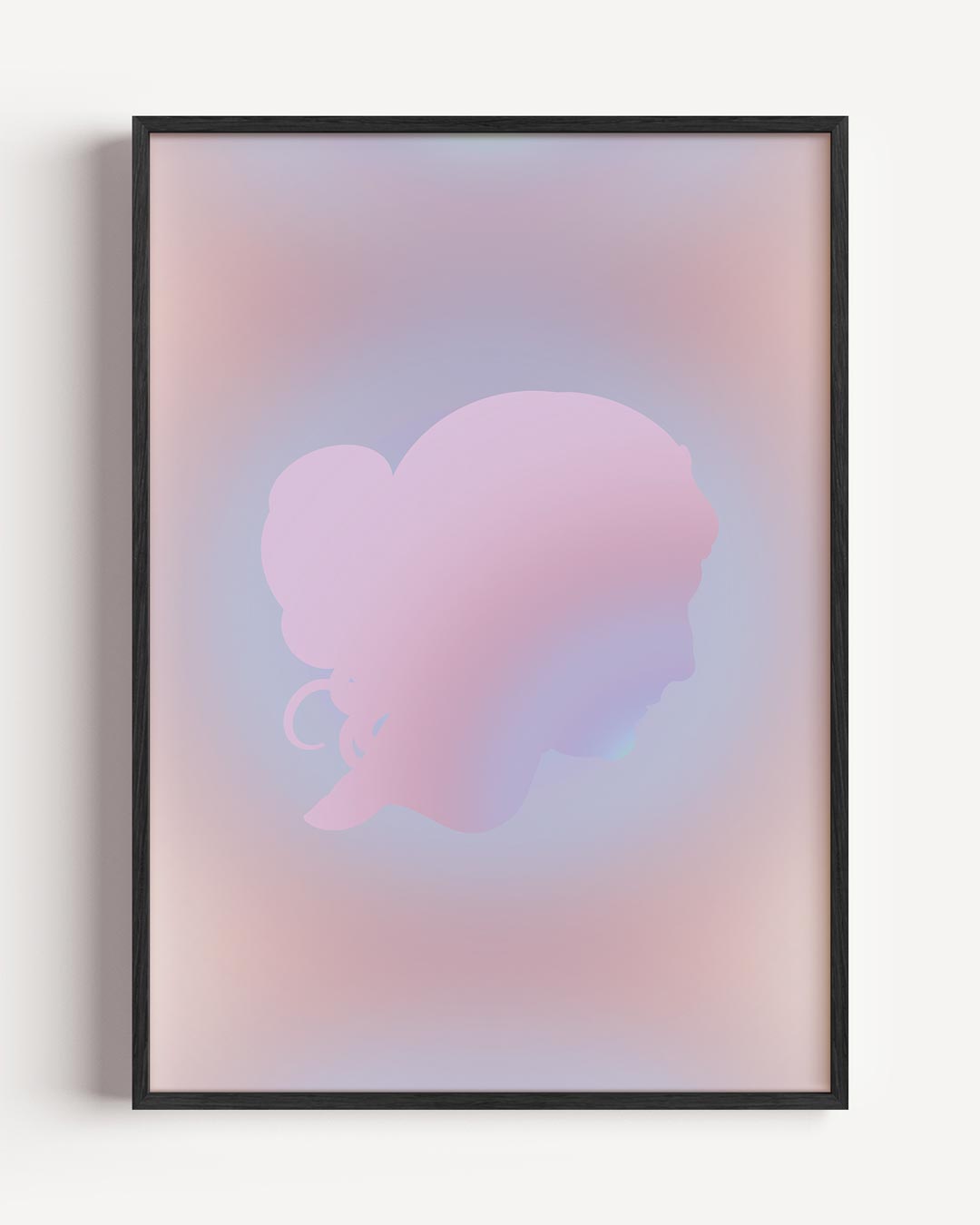 Dromerige Pastel Silhouet – mindfulness portret poster als wanddecoratie