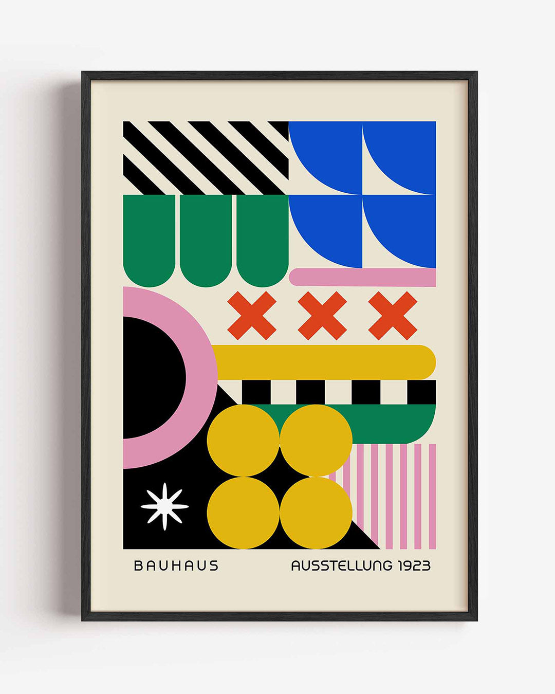 Vormen en vlaken – staande Bauhaus poster als wanddecoratie