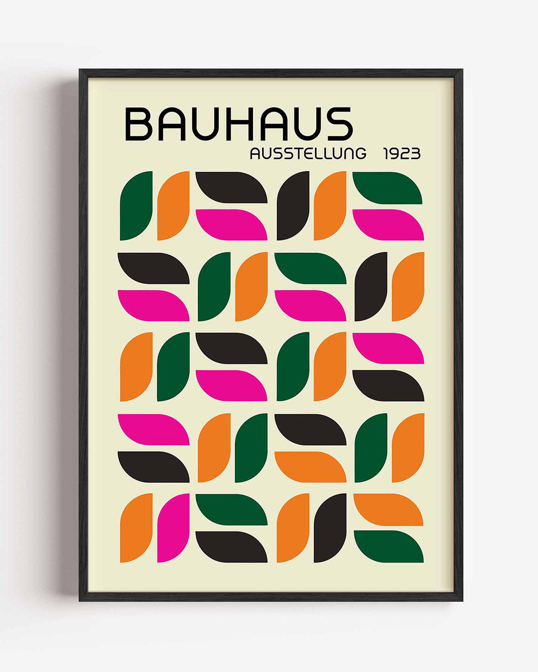 Vormritme en kleur – staande Bauhaus poster als wanddecoratie