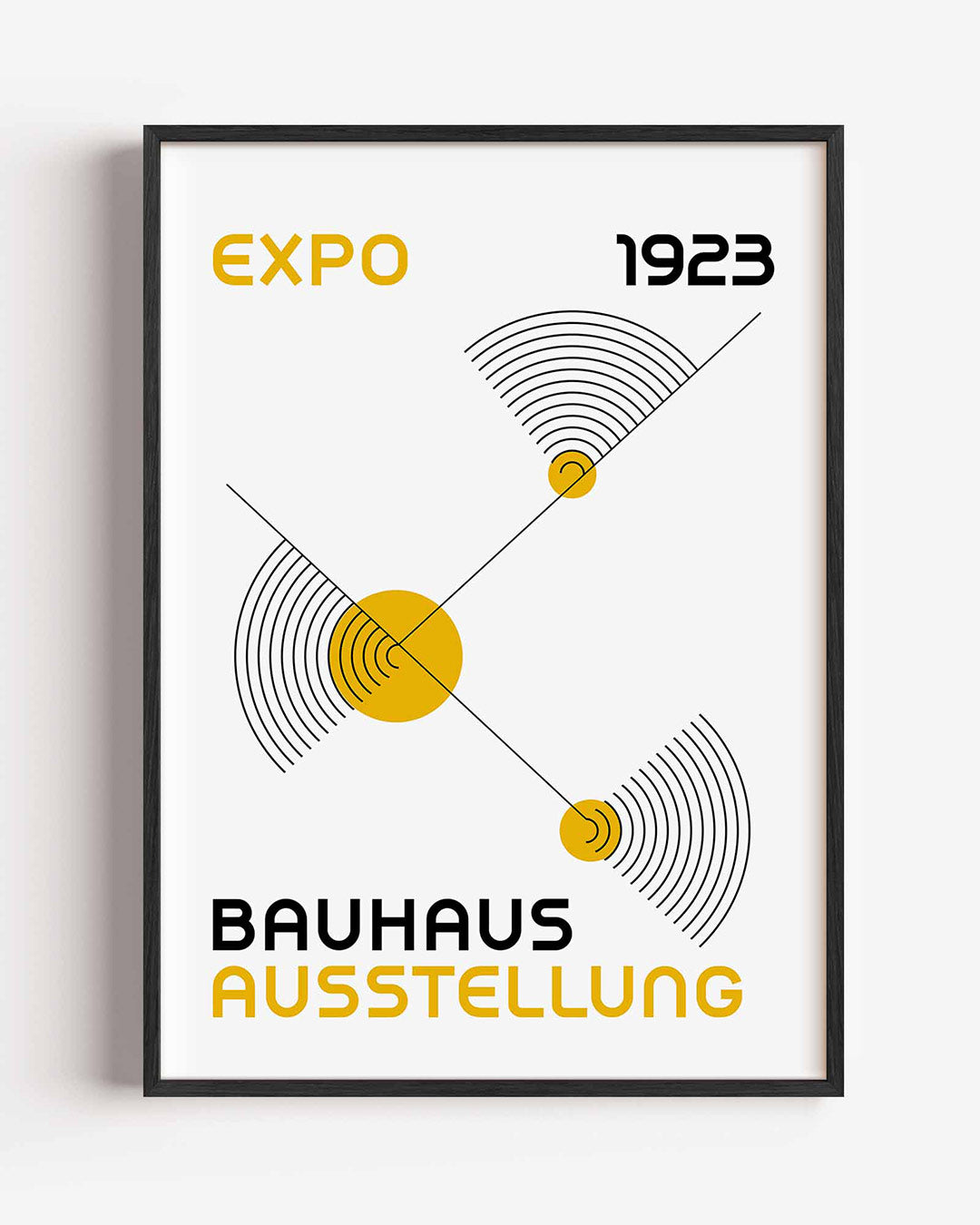 Lijnen en cirkels – staande Bauhaus poster als wanddecoratie