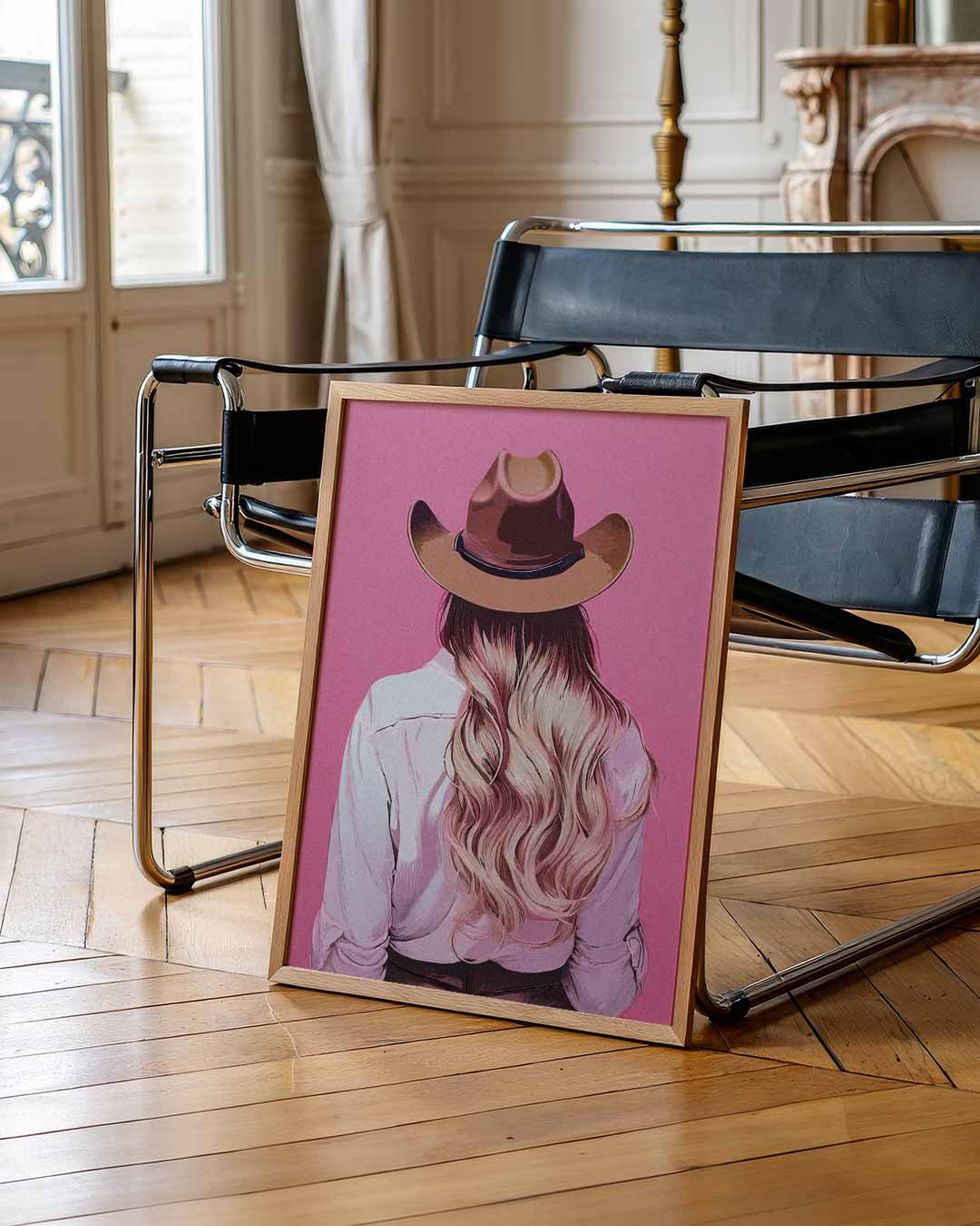 Stijlvolle Cowgirl – staande muurposter voor Pasen