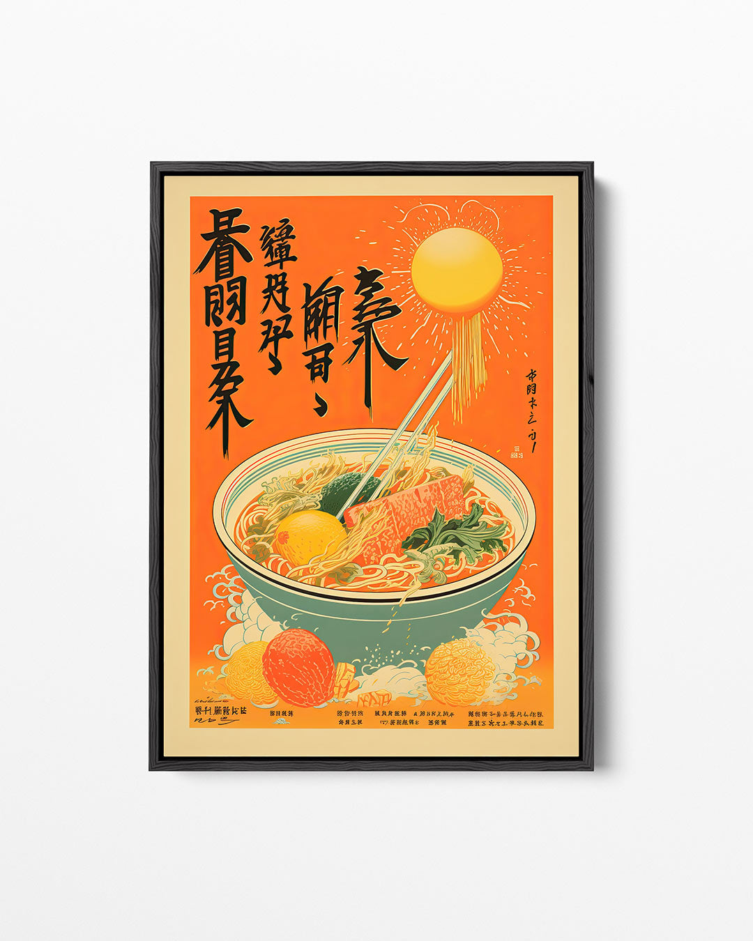 Kleurrijke noodle kom – staand wanddecoratie kunstwerk