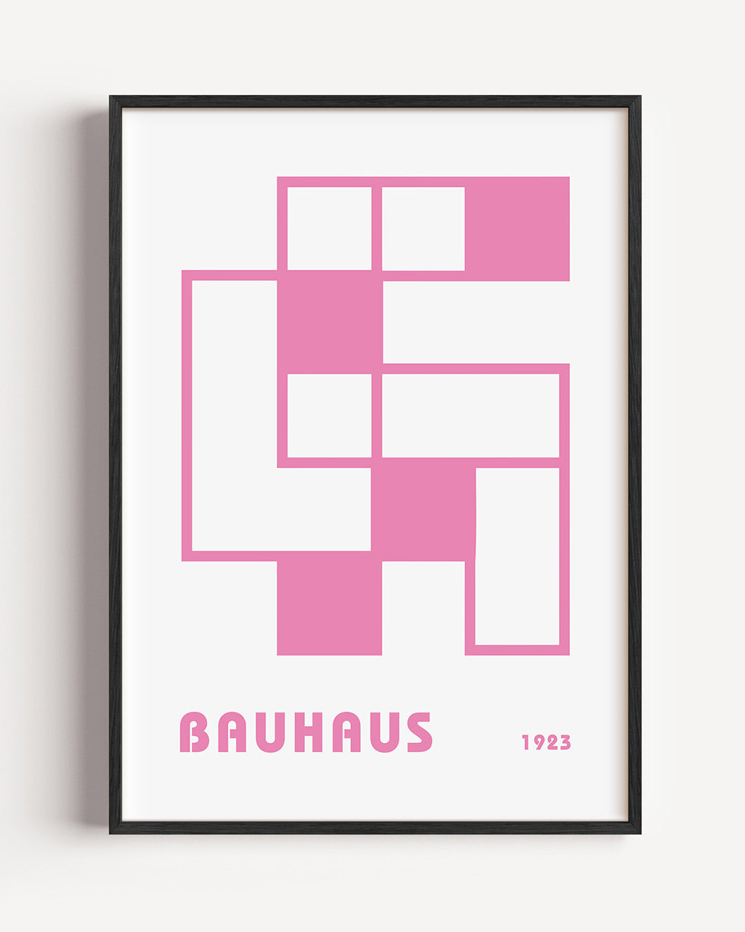 Roze vlakverdeling – staande Bauhaus poster als wanddecoratie