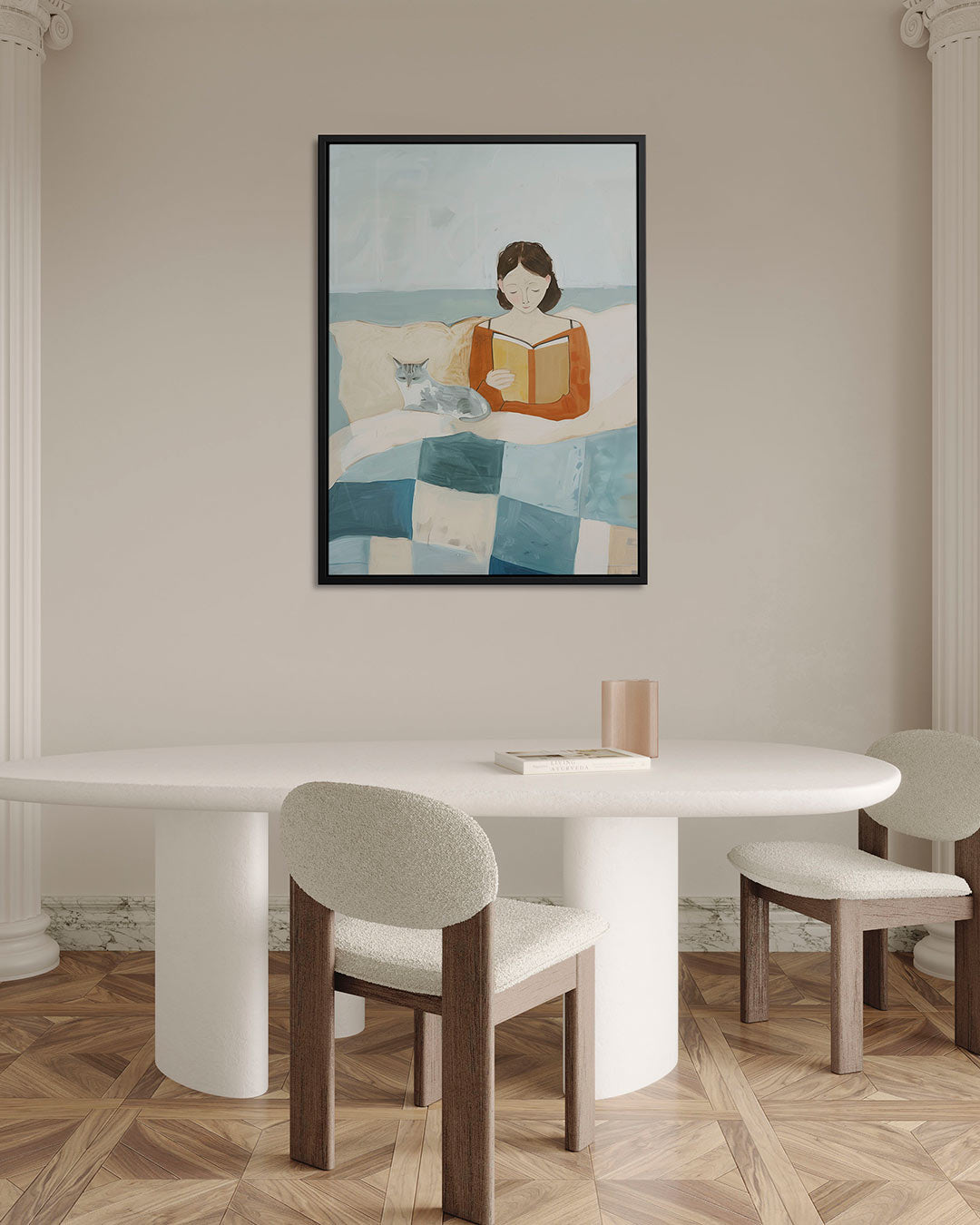 Rustige leesscène – alternatieve weergave van het kunstwerk