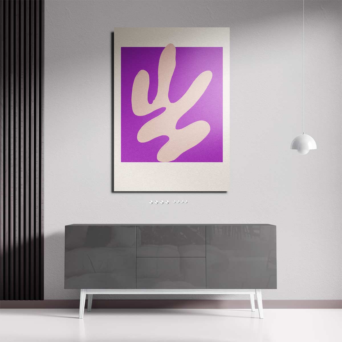 Abstract purpere flow – plexiglas kunstwerk als wanddecoratie