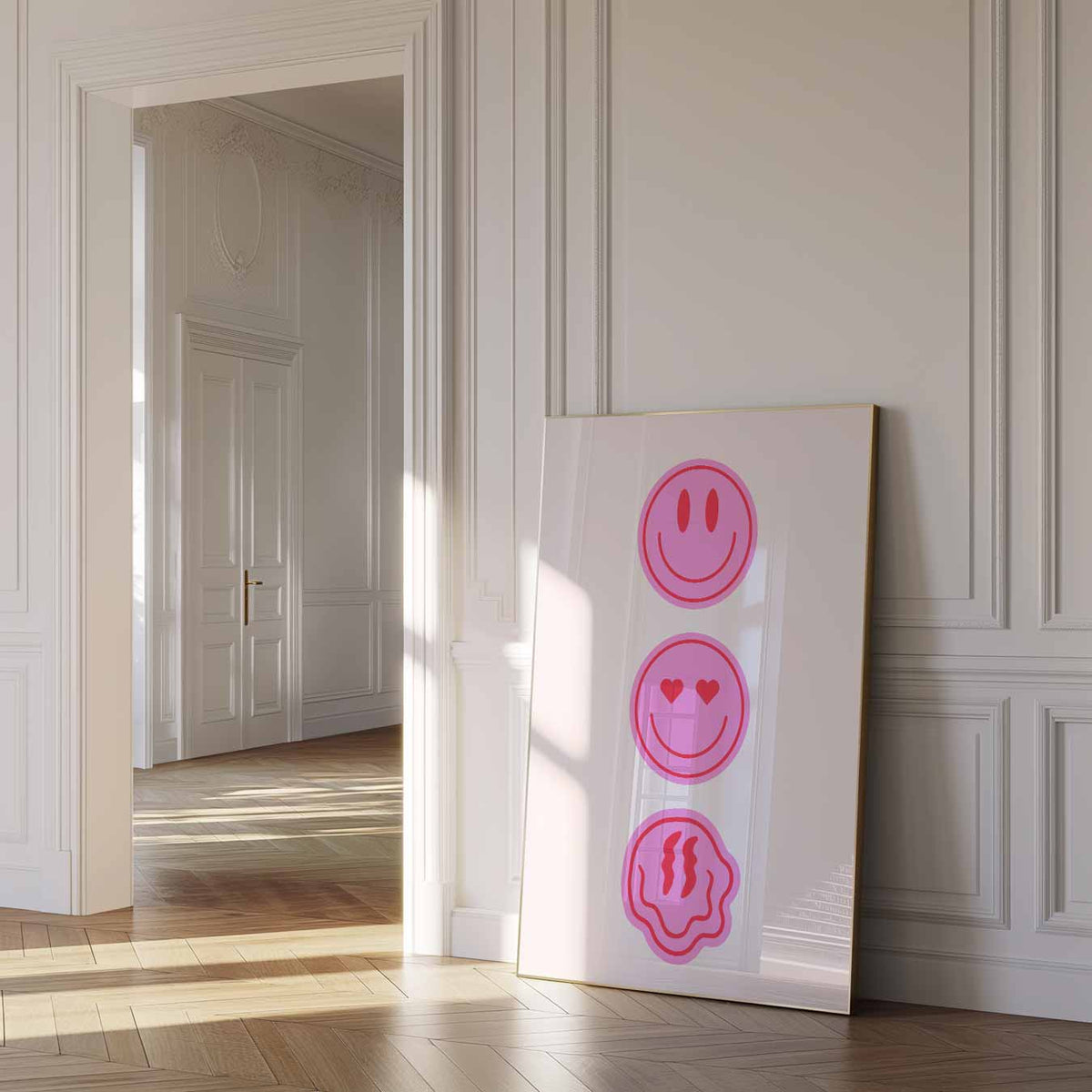 Kleurrijke Emoticon Vibes – zomer poster als frisse staande wanddecoratie