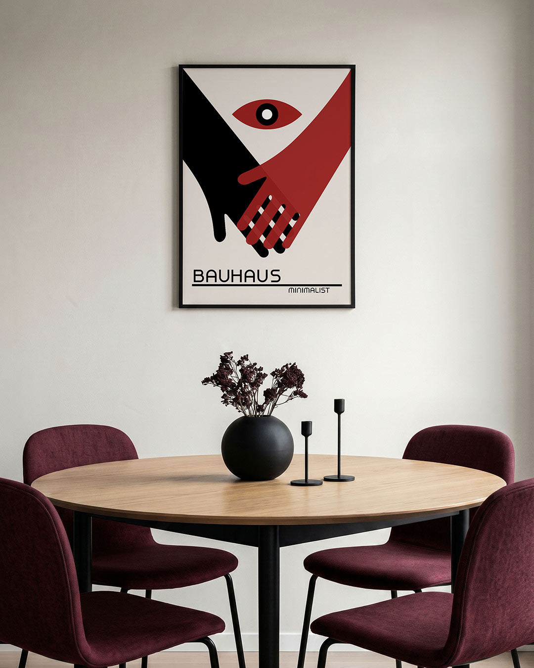 Handen en oog – staande Bauhaus poster voor aan de muur