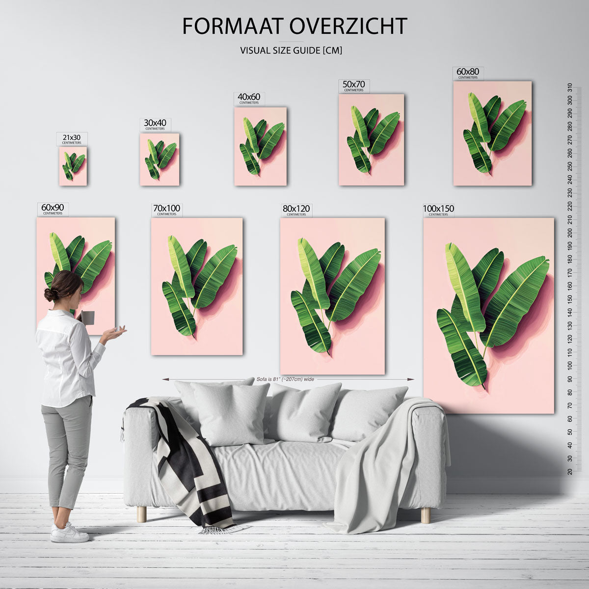 Banana bladeren – staande muurposter met jungle thema