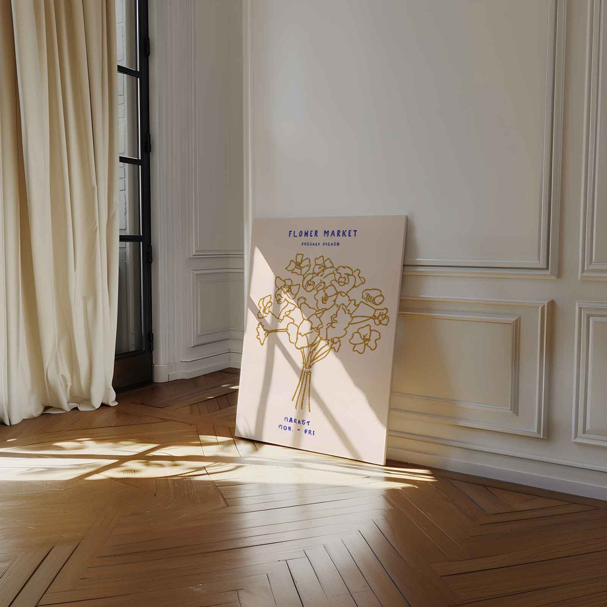 Bloemenmarkt Illustratie – staand kunstwerk voor modern interieur