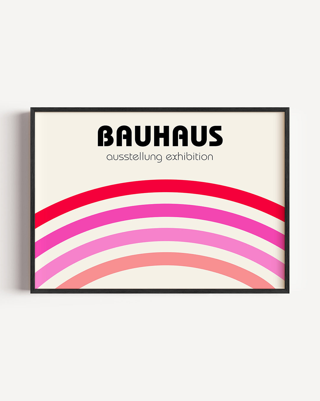 Kleurboog en tekst – liggende Bauhaus poster als wanddecoratie