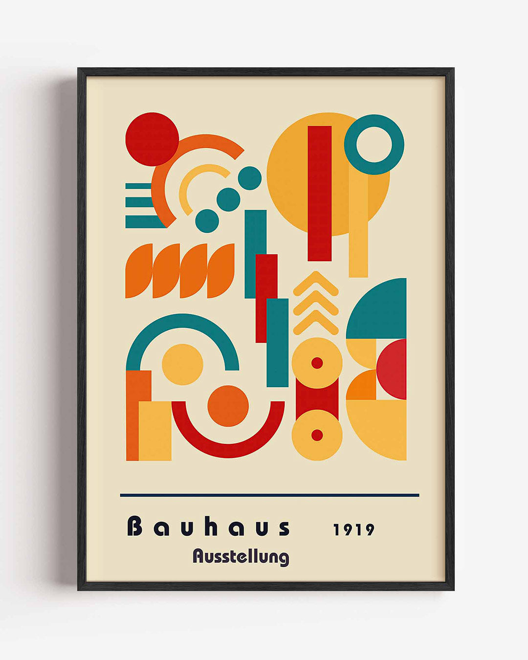 Vorm en kleur – staande Bauhaus poster als wanddecoratie