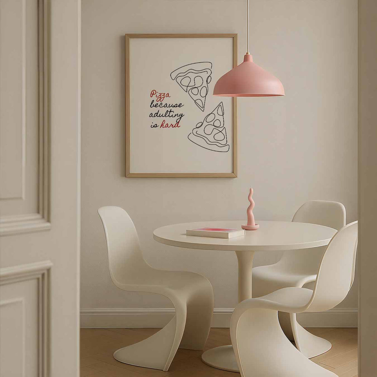 Pizza Fun Quote – culinaire wandkunst als portret poster
