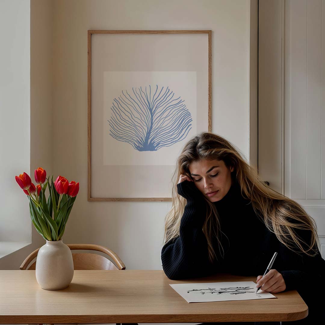 Ocean Vibes Wandposter – staande muurposter met kleurrijke abstracte vormen