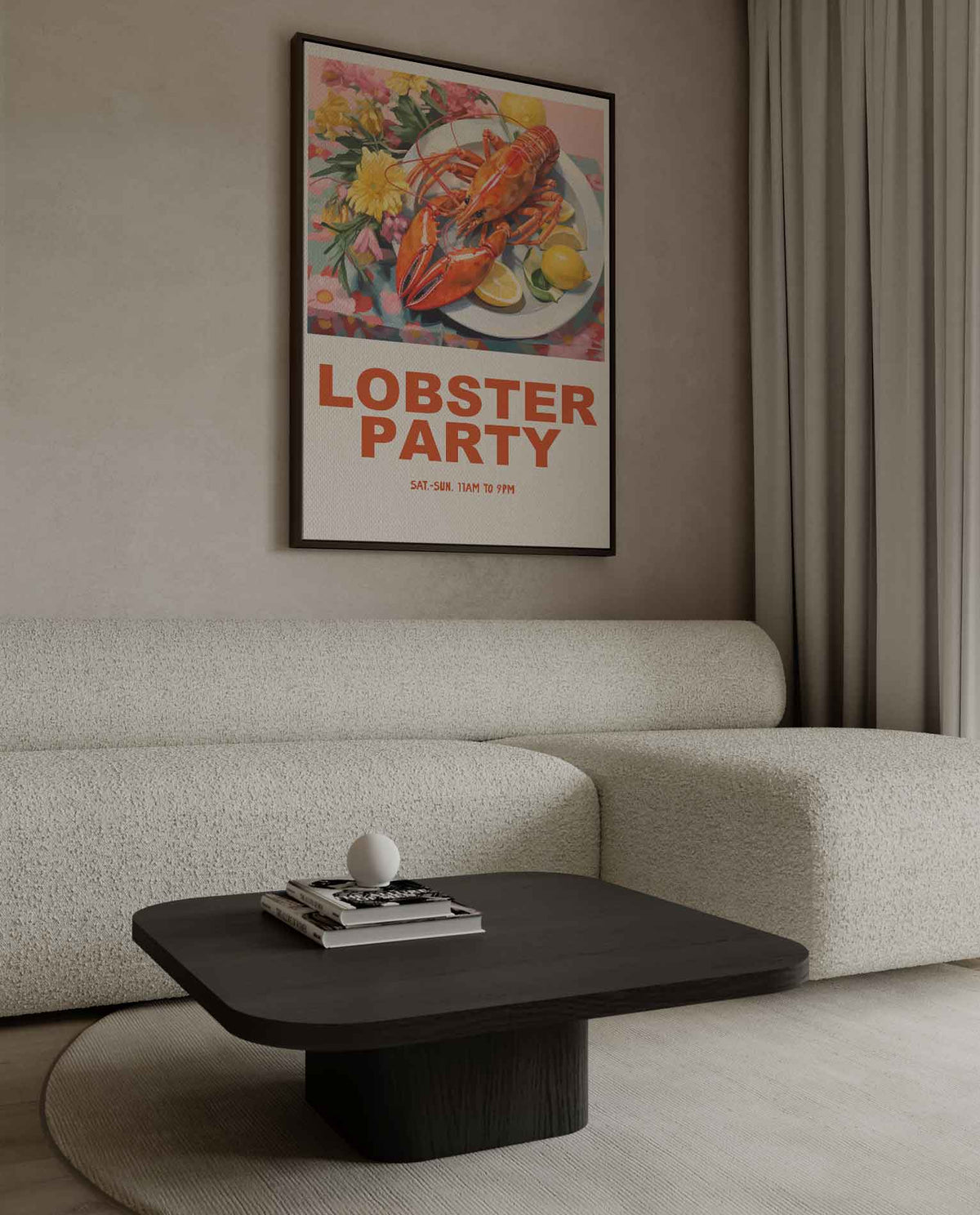 Lobster Party Poster – canvas wanddecoratie in portret formaat