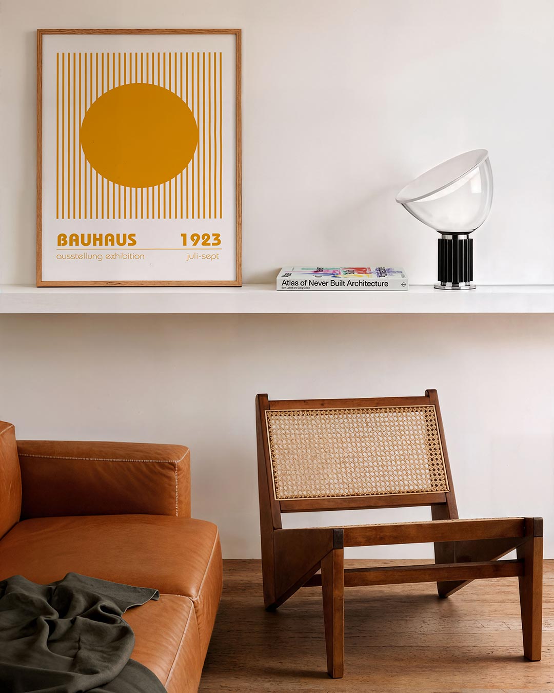 Cirkel en lijnen – staande Bauhaus poster voor aan de muur