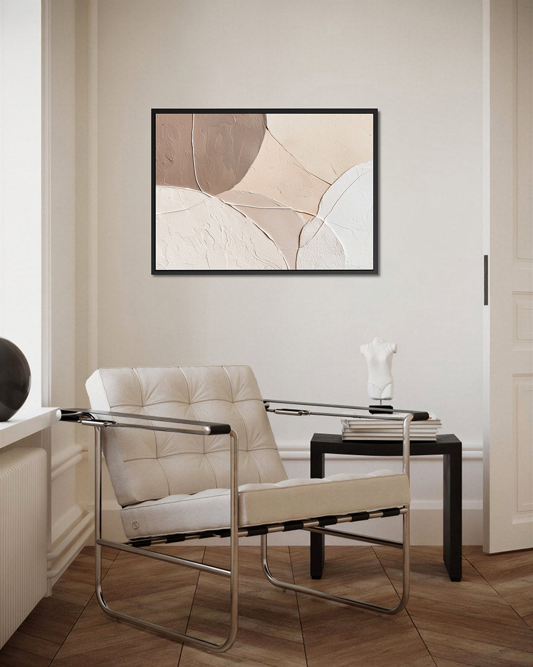 Organische vormen compositie – Aardetinten – kunstwerk op canvas, dibond of plexiglas