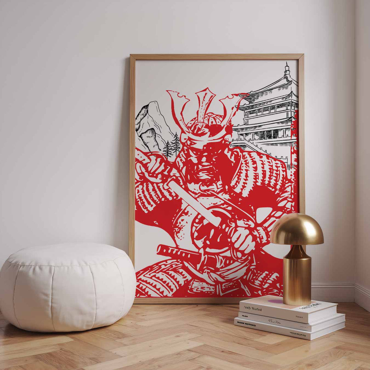 Samurai Krijger Kunstposter – zomerse wandkunst als portret poster