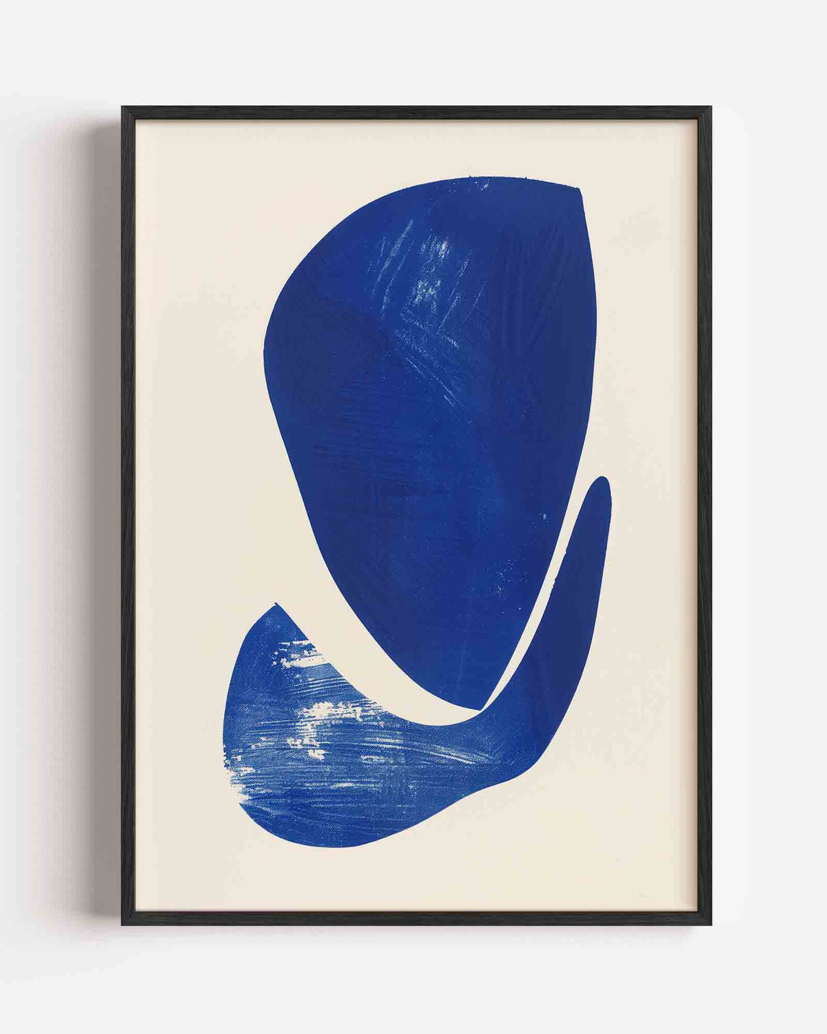 Abstracte blauwe vormen – hedendaagse illustratie portret poster als wanddecoratie