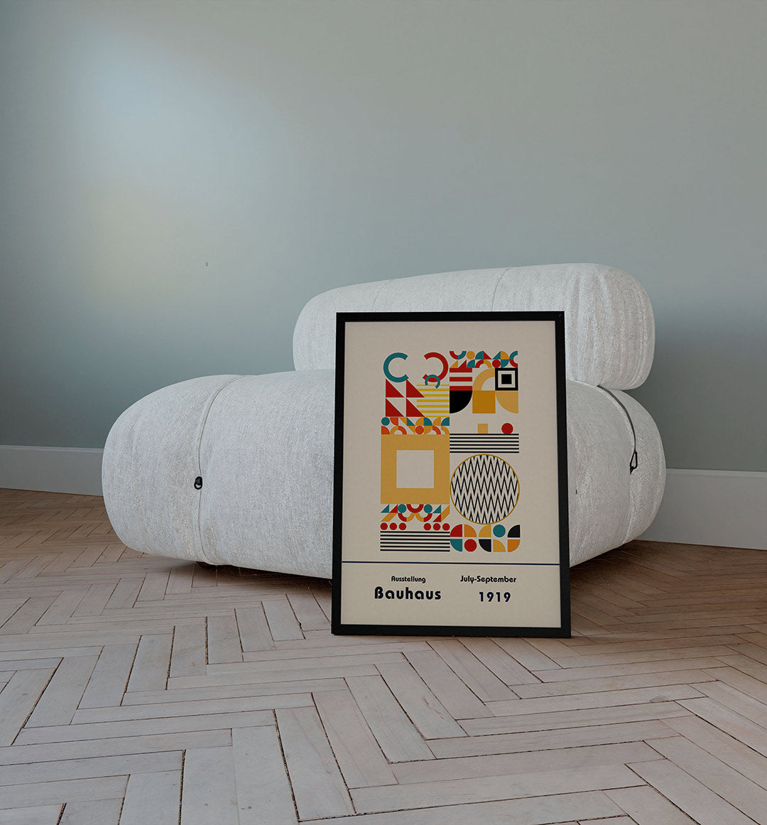 Vormen en vlakkenspel – staande Bauhaus poster voor aan de muur