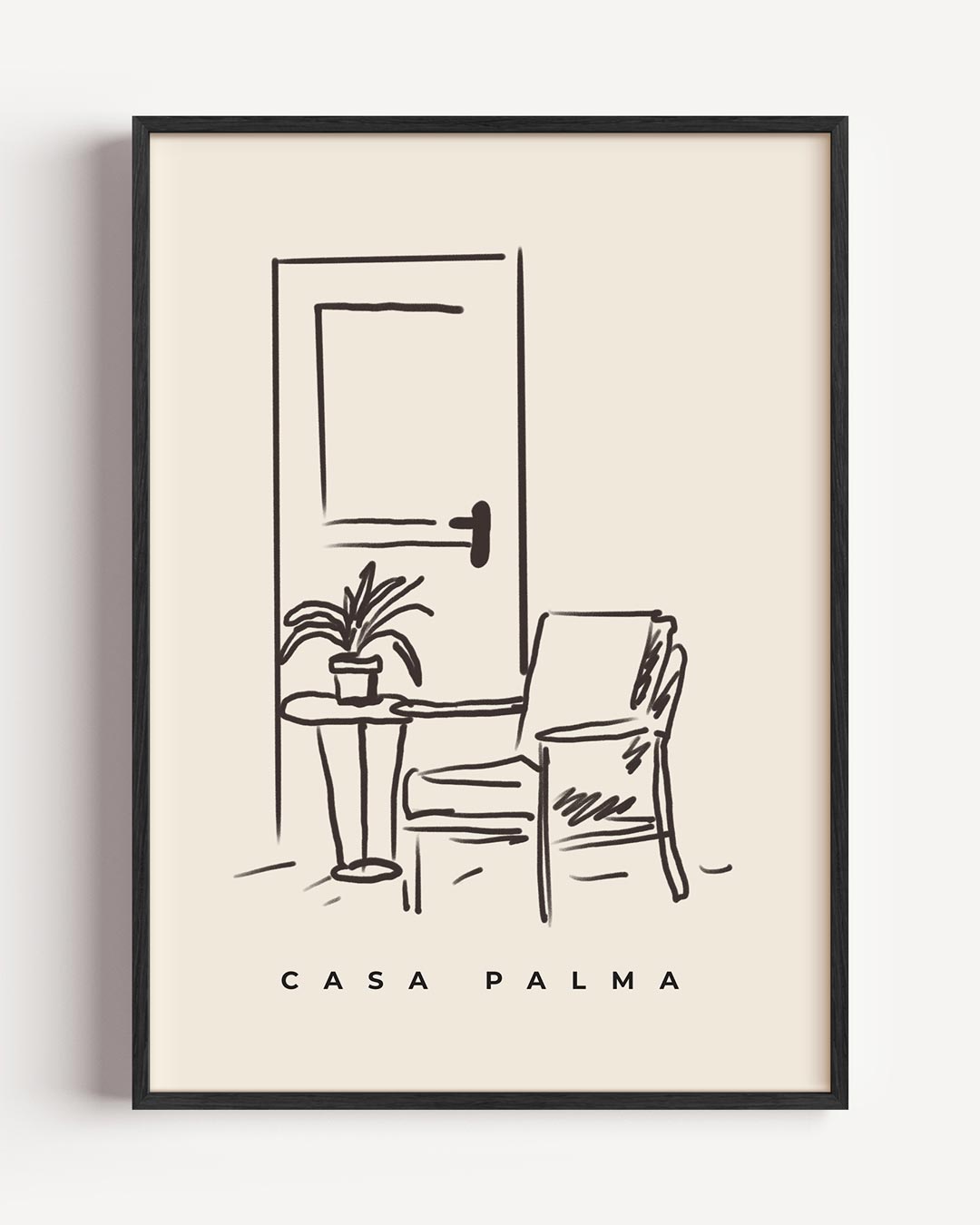 Sfeervolle Interieur Sketch – typografie portret poster als wanddecoratie