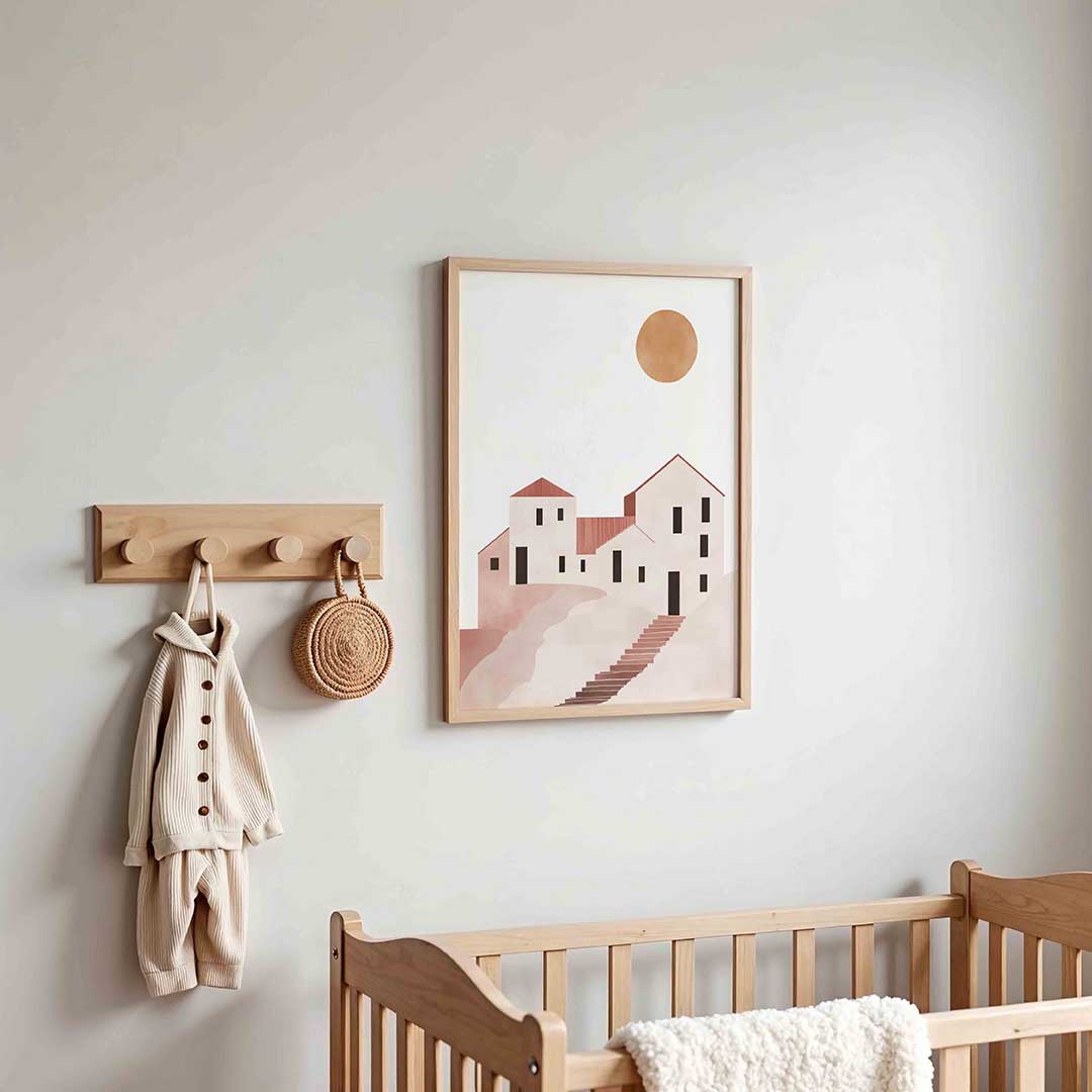 Minimalistische huizen – kinderposter in staand formaat
