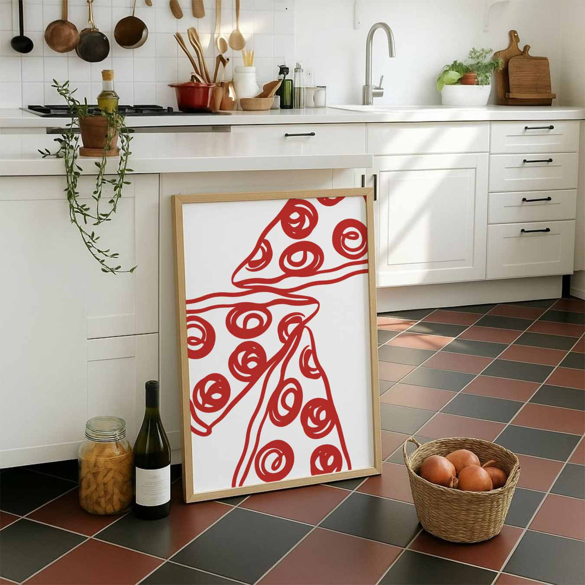 Pizza Liefhebber – staande muurposter voor keuken of eethoek