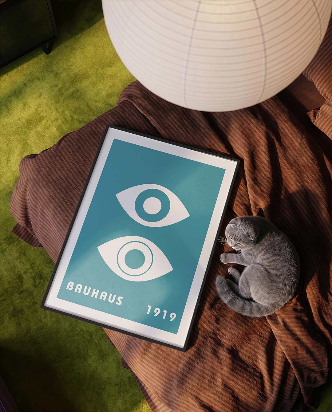 Oogvormen en kleur – moderne Bauhaus wandkunst als poster