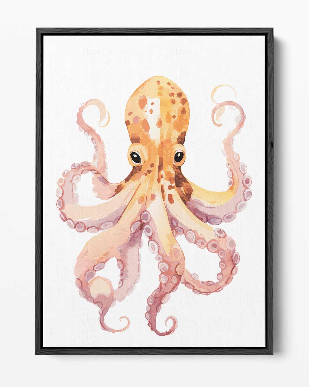 Vrolijke Octopus Illustratie – portret kunstwerk als wanddecoratie