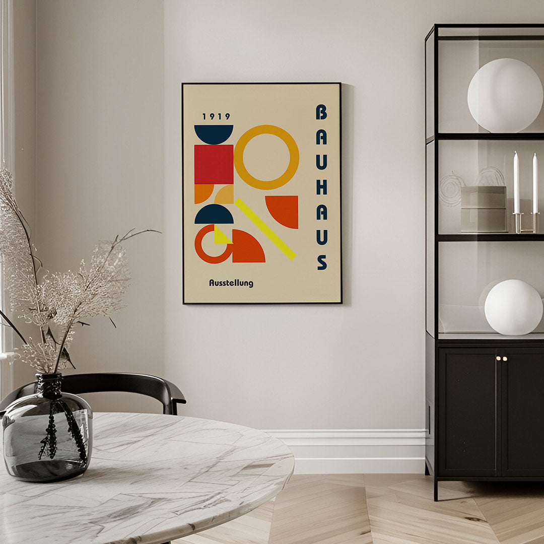 Vormen en vlakken – geometrische Bauhaus poster in staand formaat