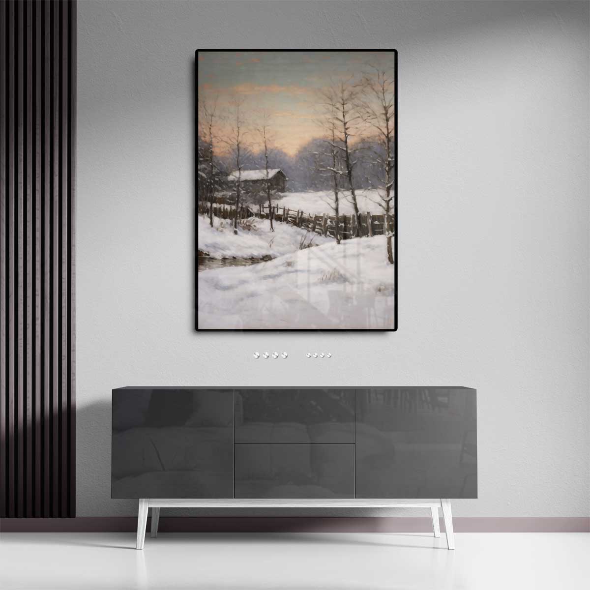 Winterse Rustieke Schoonheid – canvas kunstwerk als wanddecoratie