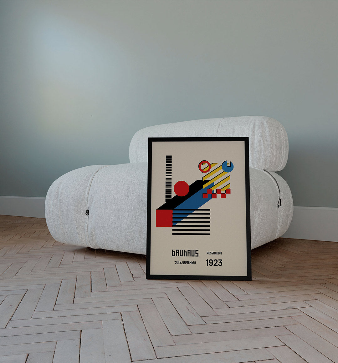 Vormen en vlakkenspel – staande Bauhaus poster voor aan de muur