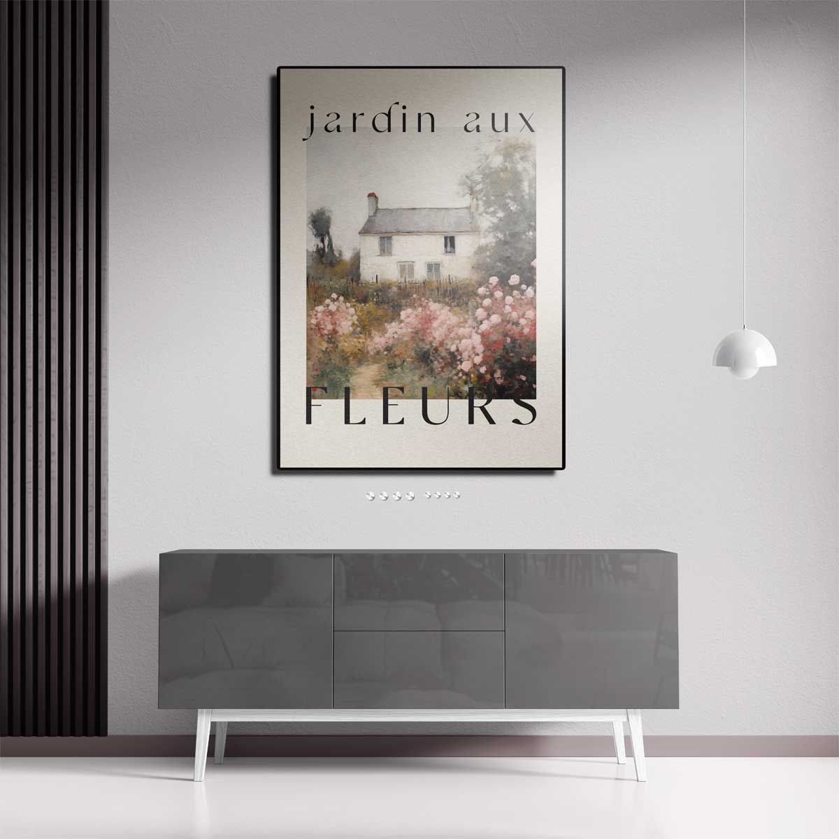 Franse Bloementuin Poster – staande wandkunst voor woonkamer of interieur